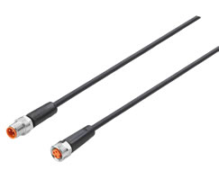 Bağlantı kablosu, 3 pinli M8 fiş, 3 pinli M8 soket, 1m kablo