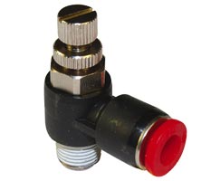 Pneufit C akış regülatörü (dışarı), banjo, dirsek, R3/8, 12mm