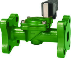 Dolaylı solenoidle çalıştırılan flanş valfi, 25 mm flanş, 2/2, NO, solenoid pilot / solenoid pilot, solenoidsiz