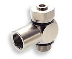 16 serisi akış regülatörü (çıkış), banjo, dirsek, G3/8, G3/8