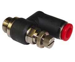 Pneufit C akış regülatörü (dışarı), döner banjo, dirsek, G1/8, 6mm