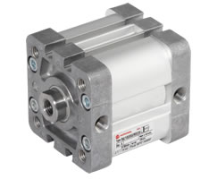 ISO kompakt çift etkili silindir, iç dişli, düşük sürtünme, 80 mm çap, 60 mm strok