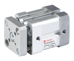 ISO kompakt çift etkili silindir, kılavuzlu, 25 mm çap, 50 mm strok