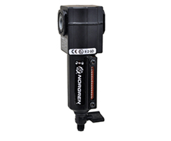 Excelon genel amaçlı filtre, G1/4, 5 µm, manuel tahliye, sıvı seviye göstergeli