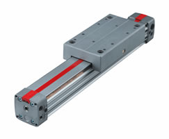 Lintra Plus milsiz silindir, makaralı kılavuz, 63 mm çap, 800 mm strok