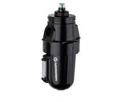 Olympian Plus birleştirici filtre, boyunduruksuz, 0,01 µm, manuel tahliye, sıvı seviye göstergeli