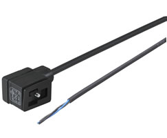 Valf konnektörü, DIN EN 175301-803 Form B konnektör, açık uçlu, 3 m kablo