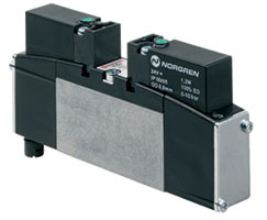 VS18 serisi geçmeli solenoid valf, 2x3/2, NO/NC, solenoid pilot / solenoid pilot